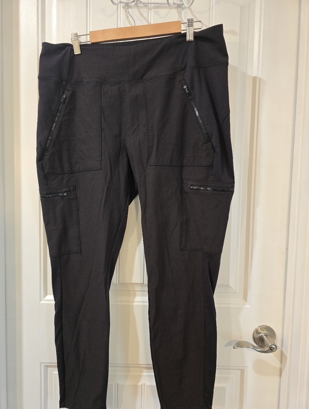 Athleta Black Zip-Pocket Cargo Joggers